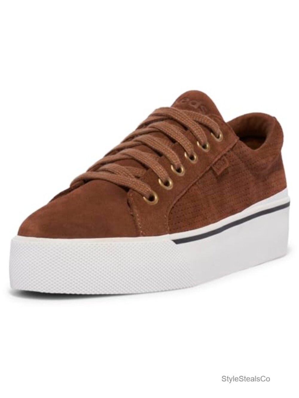Keds Jump Kick Lace Up Suede Low Top Sneakers with Hidden Wedge